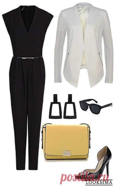 Стильный look для бизнеса. Сдержанная классика разбавлена яркой сумкой.
