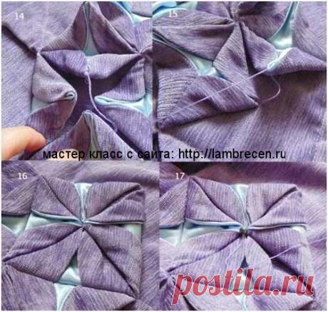 Шьём чехол для подушки с элементами "Оригами из ткани".МК.