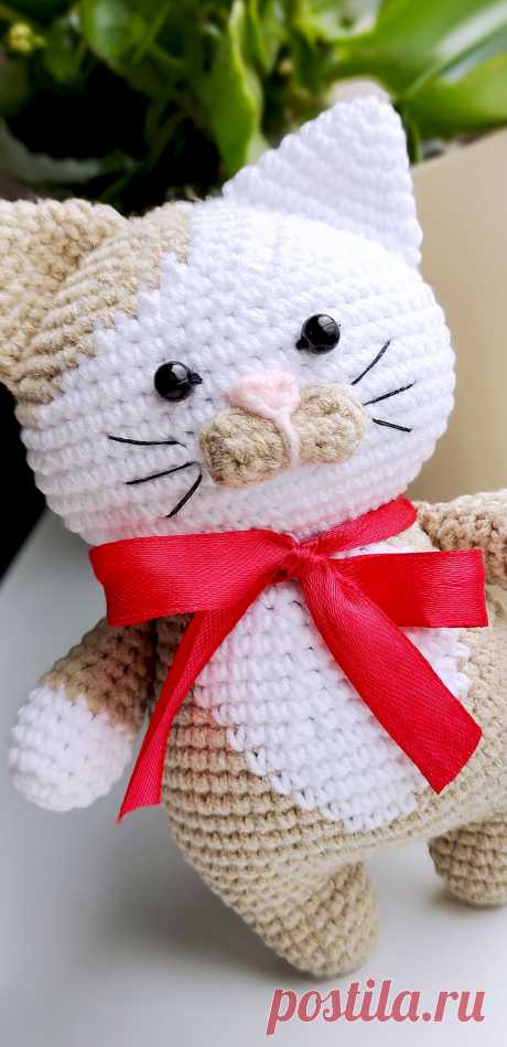 PDF Котик Барсик крючком. FREE crochet pattern; Аmigurumi animal patterns. Амигуруми схемы и описания на русском. Вязаные игрушки и поделки своими руками #amimore - маленький котик, котёнок, кот, кошечка, кошка.