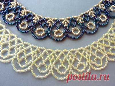 FREE beading pattern for Scalloped Lace Necklace - BeadDiagrams.com