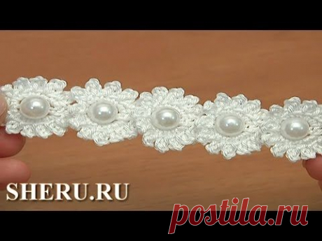 Шнур крючком. Из цветов с бусинами. Мастер-класс | razpetelka.ru