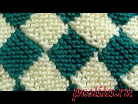 Como Tejer ENTRELAC Diamantes-How to Knit Entrelac-2 agujas(248)