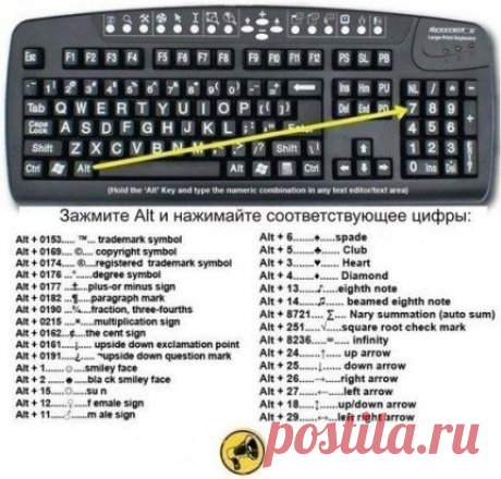 Как печатать разные символы.
Сохрани на стену, чтобы не потерять!