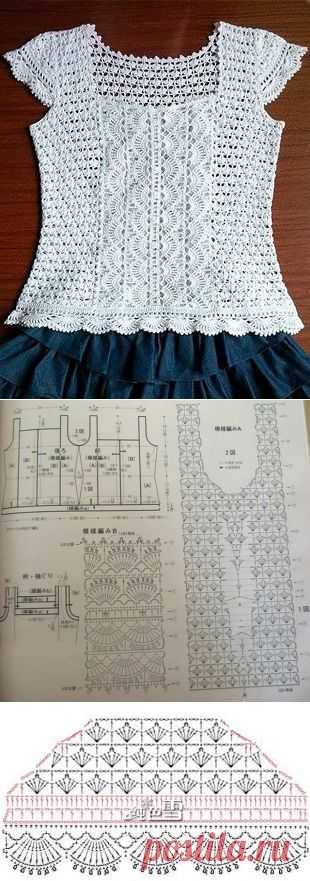 Кружевной топ крючком