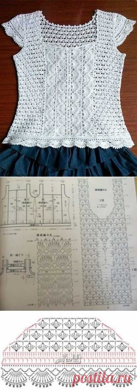 Кружевной топ крючком