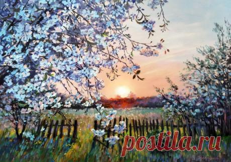 Простор небесный сизокрыл, и тишина кругом... Художник Дмитриева Светлана Евгеньевна.