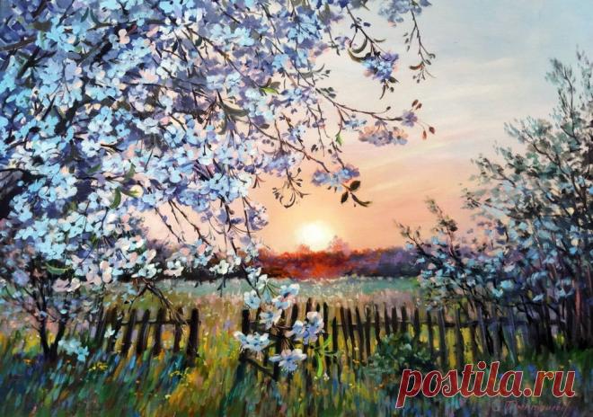 Простор небесный сизокрыл, и тишина кругом... Художник Дмитриева Светлана Евгеньевна.