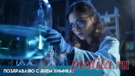 Поздравляю с профессиональным праздником, Днем химика! Желаю вам здоровья, счастья, хороших реакций, успешных опытов и благополучных работ. Открытки на День химика!
