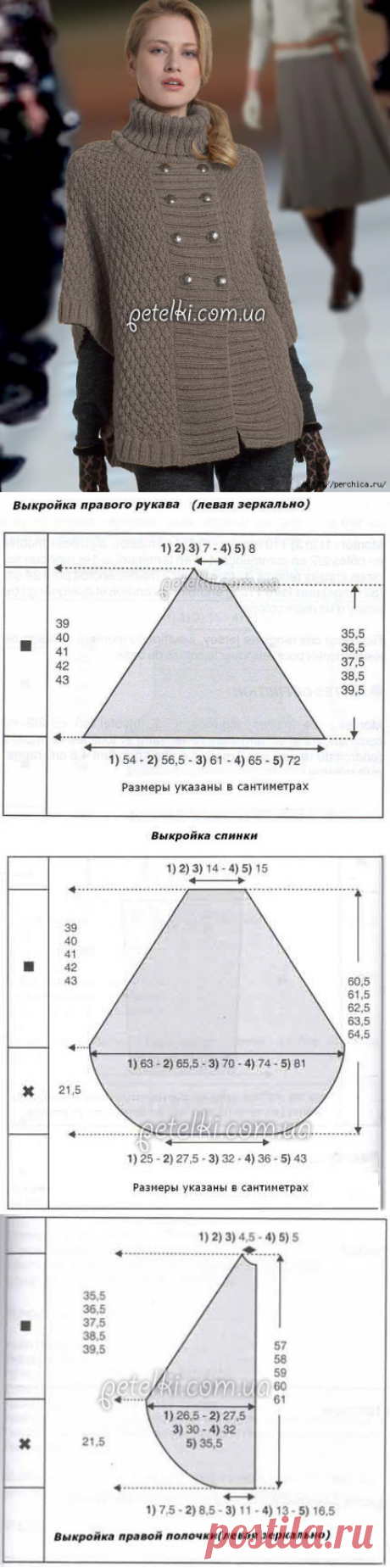 Вязаные жакеты - моя слабость! Стильный жакет-пончо спицами