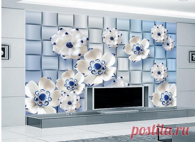 3D Природа обои лотоса Керамика рельеф ТВ фон обои для гостиной украшения дома купить на AliExpress