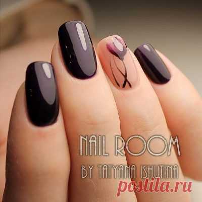Красивый темный гель-маникюр 2023 Modnail.ru - Красивый маникюр