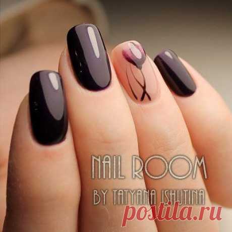 Красивый темный гель-маникюр 2023 Modnail.ru - Красивый маникюр