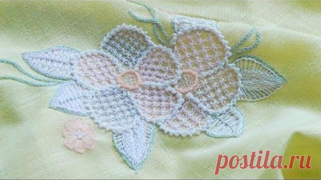 Hand Embroidery : Net Stitch design | Вышивка: Сетчатый шов