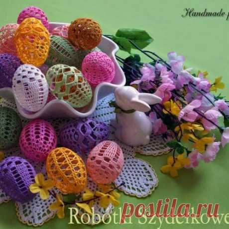 Как крахмалить вязаные пасхальные яйца!