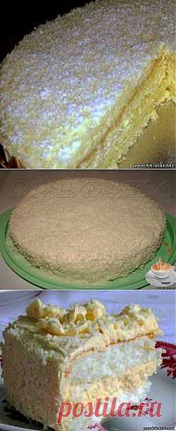 Торт Рафаэлло Зимняя сказка - ДВА рецептп приготовления - Торты Пирожные - Кондитерский - ПОНЧИК 
Ингредиенты для "Торт "Зимняя сказка" "Рафаэлло"

    Мука — 100 г
    Крахмал картофельный — 100 г
    Яйцо — 3 шт
    Саxар — 150 г
    Водa — 4 ст. л.
    Разрыхлитель теста — 3 ч. л.
    Молоко сгущенное (1 банка) — 380 г
    Маскарпоне — 500 г
    Миндаль — 100-150 г
    Стружка кокосовая — 70 г