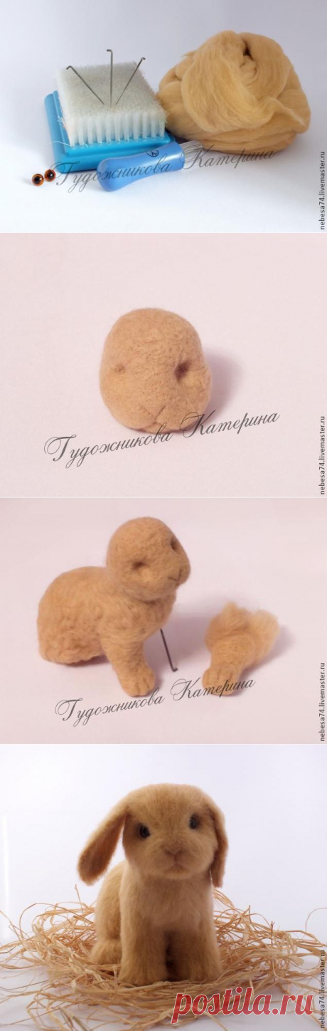 Мастер-класс по валянию крольчонка - Ярмарка Мастеров - ручная работа, handmade