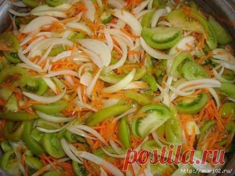 Заготовки: Салат из зелёных помидор.