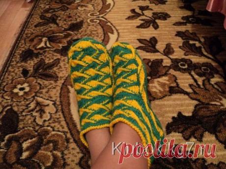 Чудесные тапочки от Елены Бобровничей | Клубок