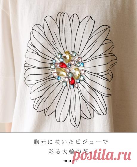 【楽天市場】「mori」胸元に咲いたビジューで彩る大輪の花。トップス4月22日22時販売新作：cawaii