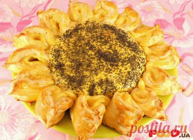 обалдено красивый пирог с мясом и сыром "Подсолнух"