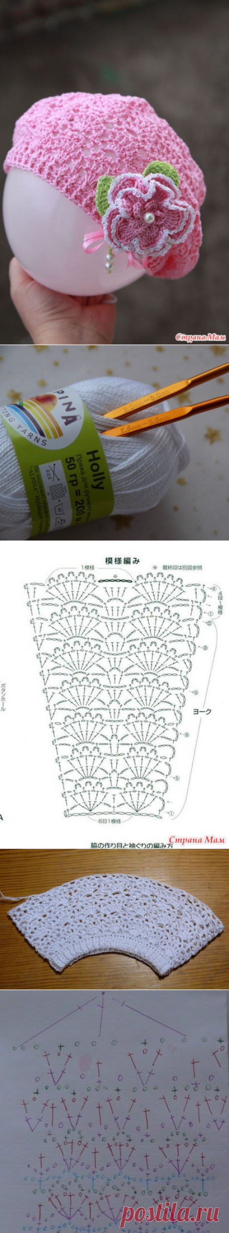 Берет веерочками. Автор Гульнара. Мастер класс. - Страна Мам