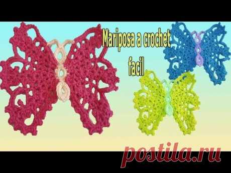 Mariposa a crochet - Ganchillo - Paso a paso / Crocheted butterfly - Crochet - Step by step