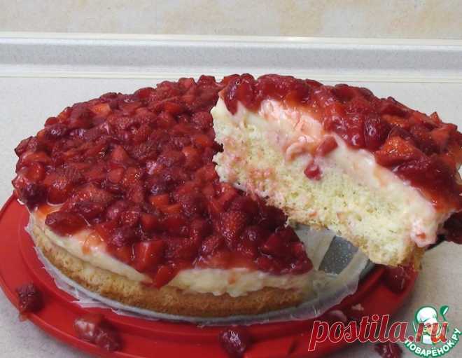 Клубничный пирог с заварным кремом – кулинарный рецепт