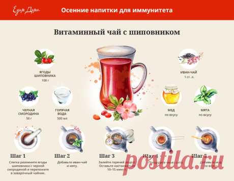 Витаминный чай с шиповником от Юлии Высоцкой