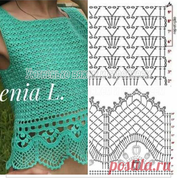 УЗОРЫ КРЮЧКОМ для ЛЕТНИХ топов | Уютненько вяжем и стройнеем 🧵☕🧶 | Яндекс Дзен