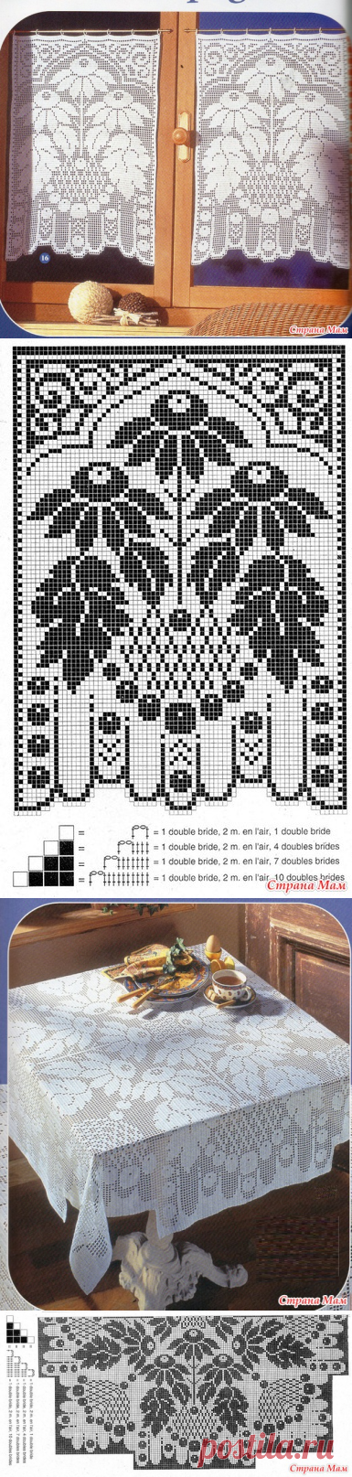 Шторки и скатерть. - Вязание - Страна Мам