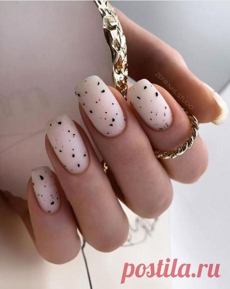 Зефирная нежность🍥 Легкий зимний маникюр 2022