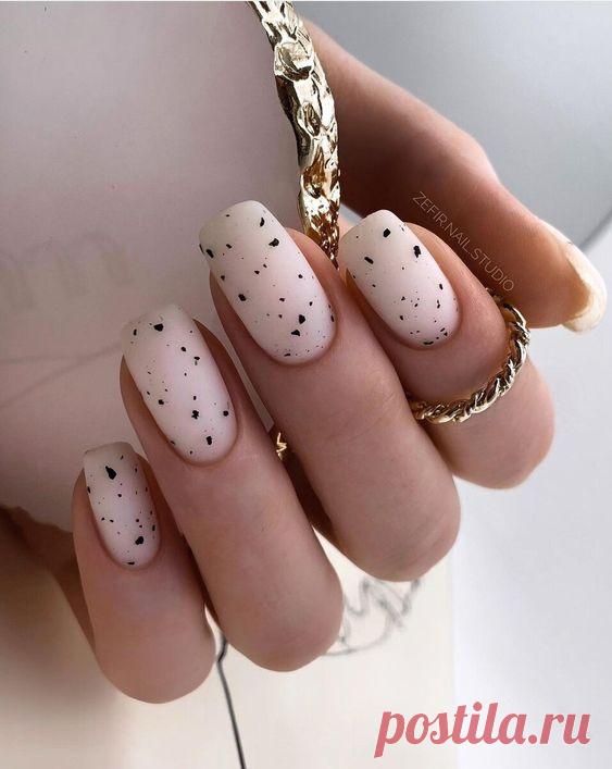 Зефирная нежность🍥 Легкий зимний маникюр 2022