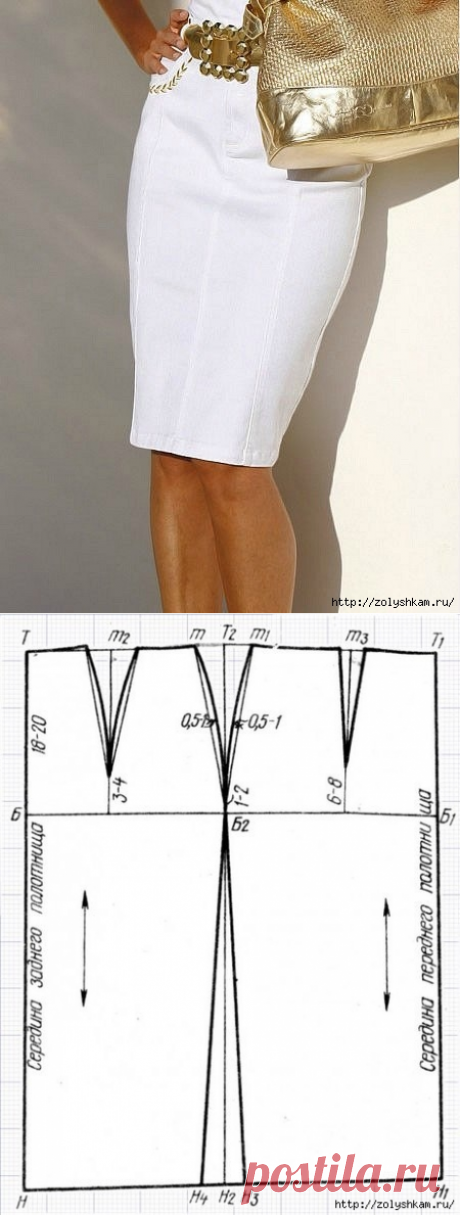 Юбка - карандаш без боковых швов, сшитая точно по фигуре