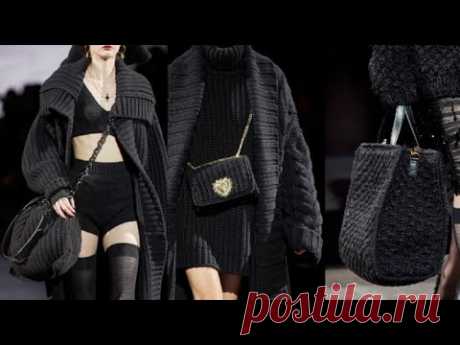 Вязаные сумки модный тренд осень-зима 2020-2021 Knitted and crocheted bags fashion fall-winter 20-21