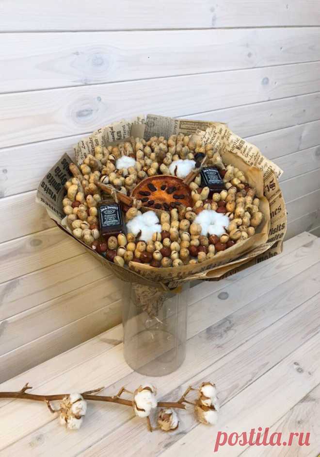 Букеты из орехов (79 фото) - пошаговые инструкции создания букетов для мужчин и женщин