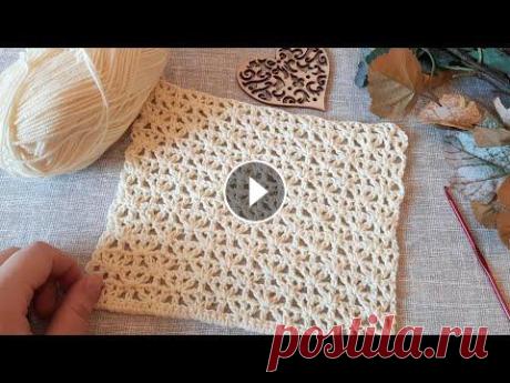 Простой❗ажурный узор крючком. Для начинающих. + Бонус Раппорт узора 6 петель + 1. В высоту повторяем 2-й и 3-й ряд. Если быстро, то скорость воспроизведения можно регулировать. Ссылка на это видео Мой инс...