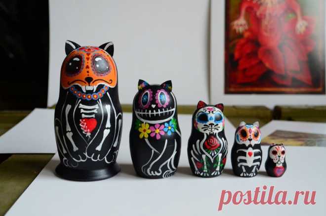 Русская Матрешка Бабушка Деревянные вложенные куклы Череп | Etsy