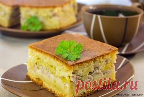 Быстрый картофельно - мясной пирог