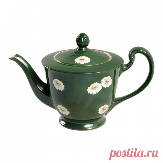 Vintage Noritake Green and White Daisy Teapot & Lid Vintage Noritake green and white daisy (N1530) teapot & lid features dainty daisies on a rich dark green background with gold trim.