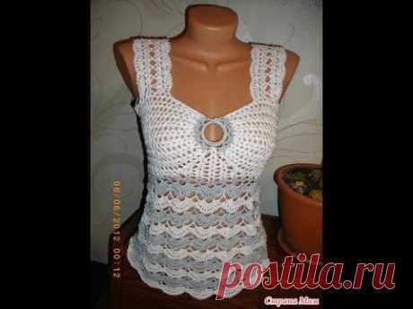 Топ крючком "Полосатый" // Knit crochet top