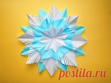 Снежинка из бумаги своими руками. Новогодние поделки для детей.