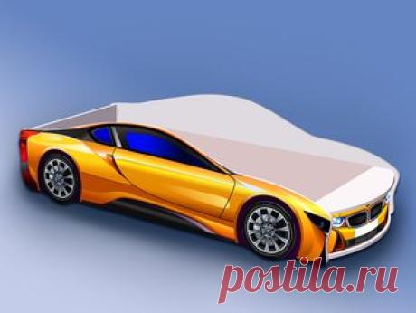 Кровати машины, БМВ, BMW, желтая, фары, Москва, разноцветный, мультяшки, кроватка машинка , гонка, кровать для ребёнка, детская кровать, красивая кровать, кровать для мальчика , кровать для девочки, УФ печать, купить дешево, подарок, бельмарко