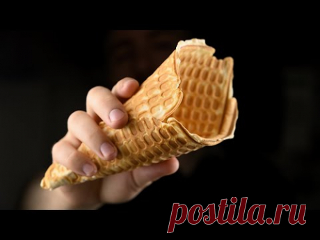 Как сделать рожок для мороженого. Рецепт теста.