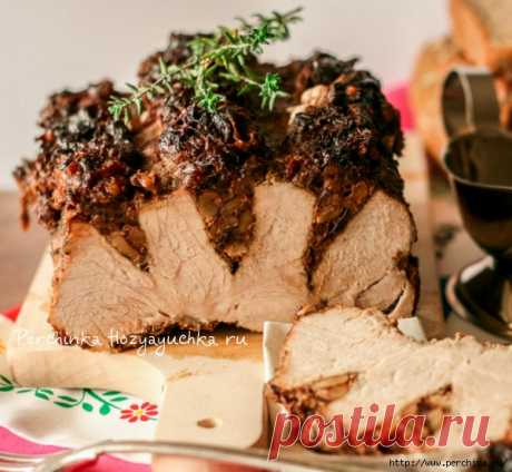 Гармошка из корейки с черносливом и орехами