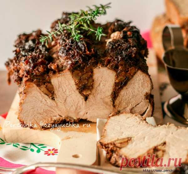 Гармошка из корейки с черносливом и орехами