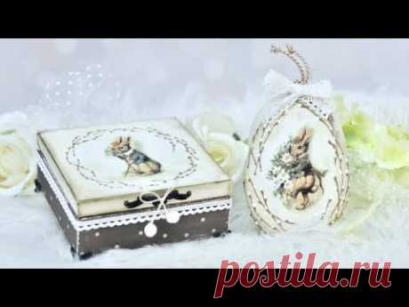 Decoupage Wielkanoc pudełko z baziami - DIY tutorial