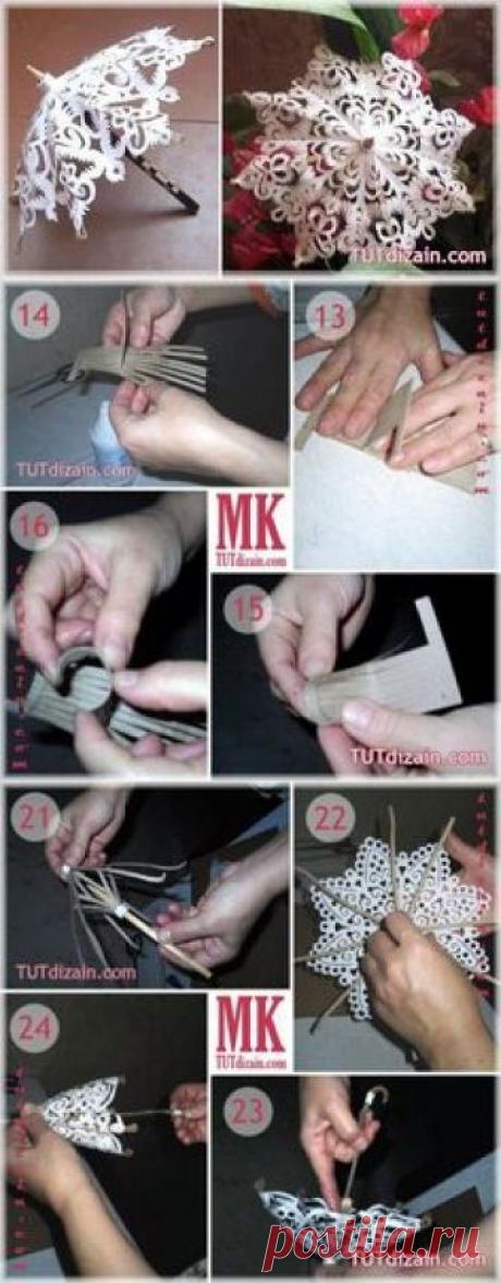 Openwork umbrellas with their hands 'Planet of needlework