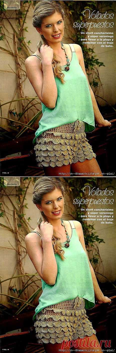 Вяжем шорты.