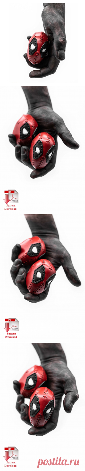 Выкройка брелока «Deadpool» /  Pattern PDF leather Keychain «Deadpool» &#8212; SteampunkRUS96