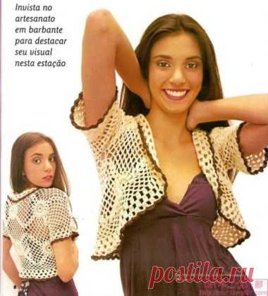 Кремовое болеро - вязание крючком на kru4ok.ru